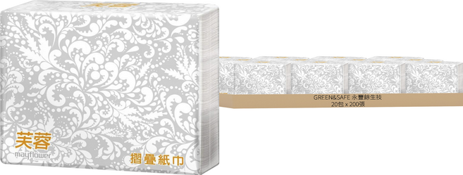 芙蓉 MFP摺疊紙巾, 1入, 20包