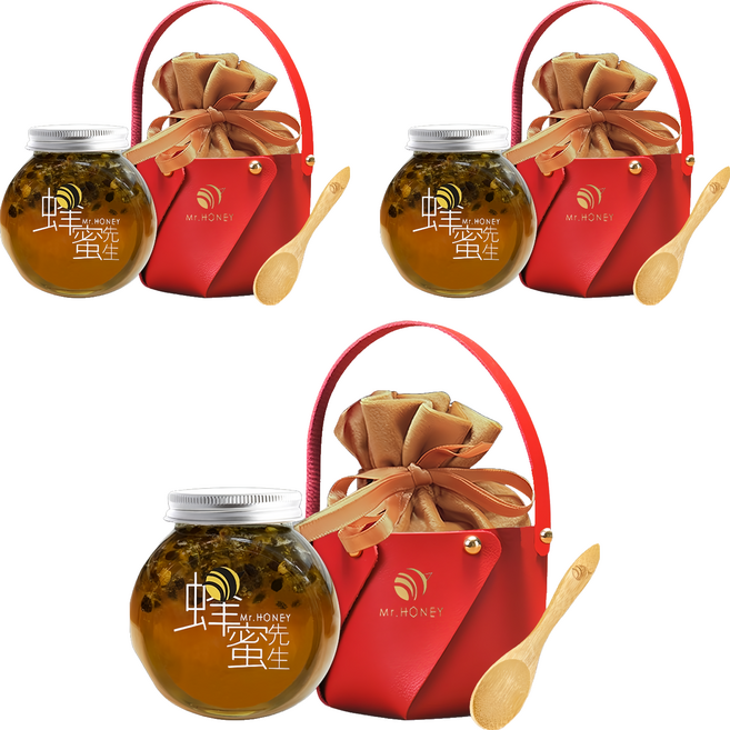 Mr.HONEY 蜂蜜先生 蜜漬提籃組 蜂蜜漬百香果, 240g, 3組