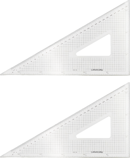 Nationart 切割三角板 30/60度 T05-CT30A, 透明色, 2片