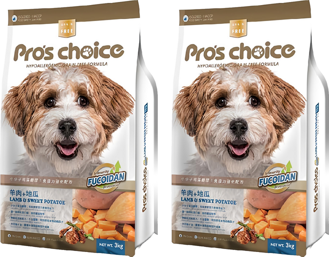 福壽實業 Pro's choice 博士巧思 無穀犬乾飼料, 羊肉 + 地瓜, 3kg, 2袋