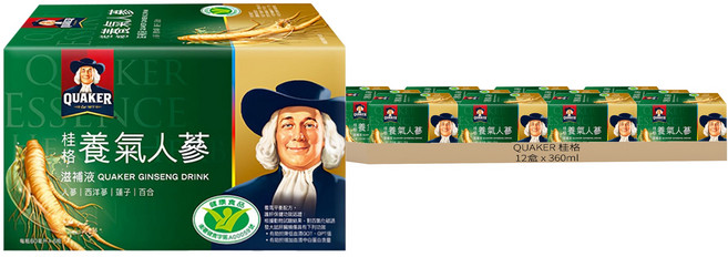 QUAKER 桂格 養氣人蔘滋補液 6瓶, 360ml, 12盒