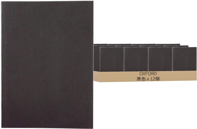 OXFORD 筆記本 A5 80張, 黑色, 12個