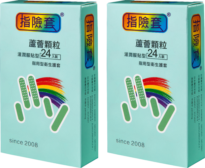 findom 指險套 蘆薈 滋潤服貼顆粒型指險套, 2盒, 24個