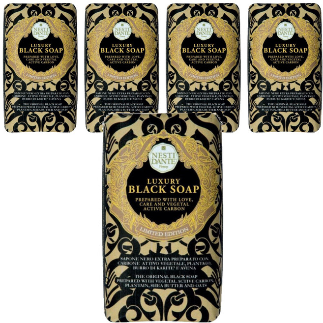 NESTI DANTE 義大利手工皂 尊寵黑金, 250g, 5個