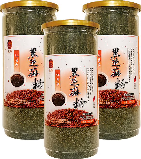 弘益 黑芝麻紅藜麥粉, 400g, 3罐