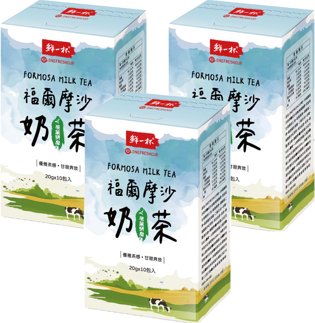 鮮一杯 福爾摩沙奶茶, 10包, 20g, 3盒