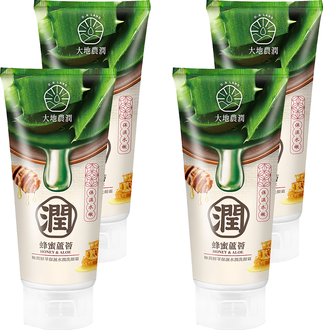 MY SCHEMING 我的心機 大地農潤 極潤鮮萃洗顏霜 蜂蜜蘆薈 保濕水潤 舒緩修護 彈力光澤, 100ml, 4件