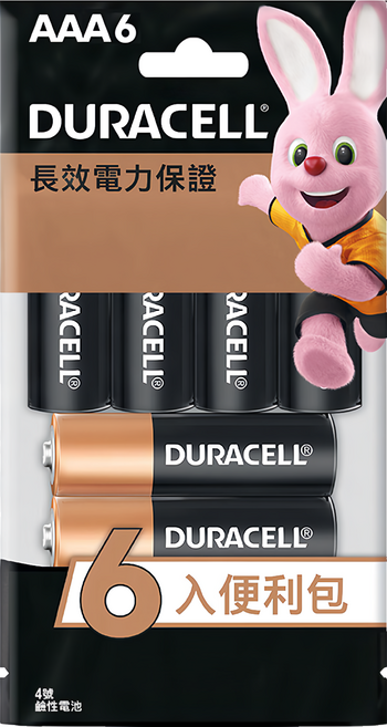 DURACELL 金頂 台灣公司貨 鹼性AAA電池 4號, 6個, 1組