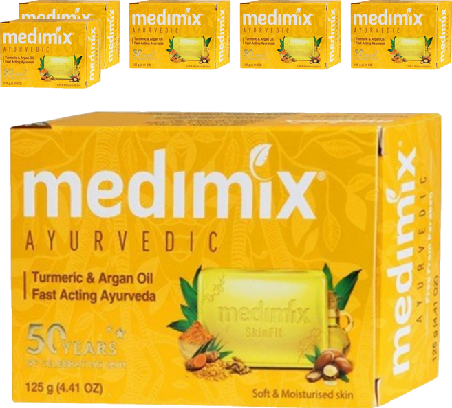 medimix 台灣公司貨 綠寶石皇室藥草浴 美肌皂 薑黃, 125g, 6個