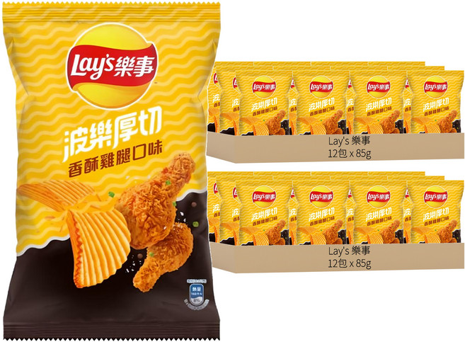 Lay's 樂事 波樂香酥雞腿洋芋片, 85g, 24包