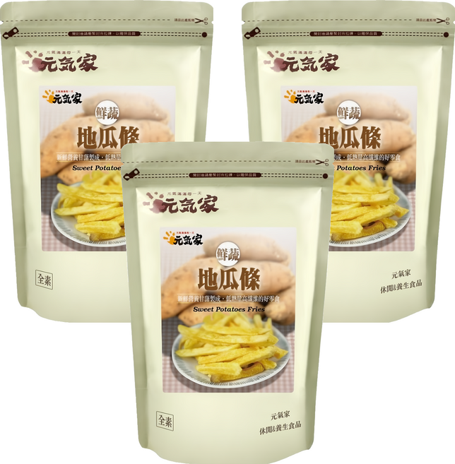 元氣家 地瓜脆條, 100g, 3包