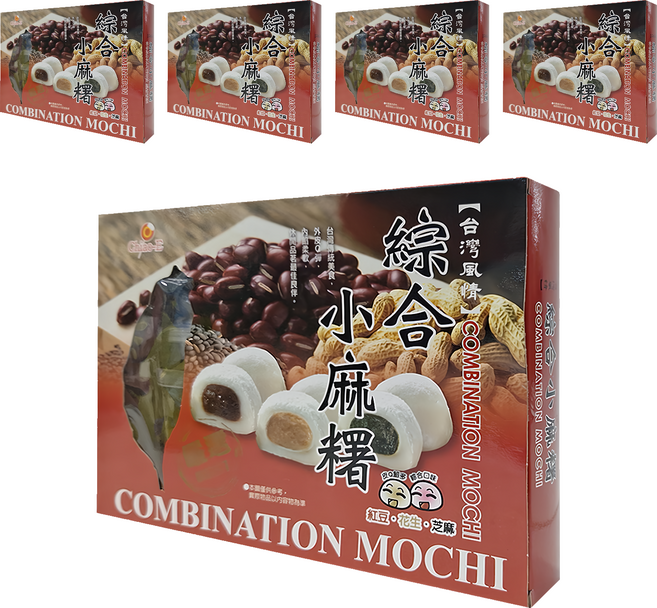 Chiao-E 巧益 綜合麻糬 紅豆 + 花生 + 芝麻, 225g, 5盒