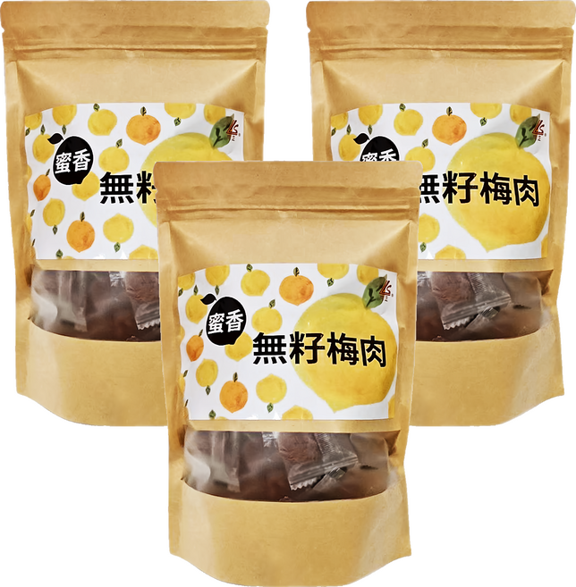 同正 蜜香無籽梅肉, 3包, 150g