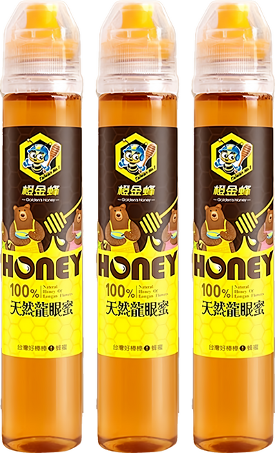 Golden's Honey 橙金蜂 100%天然龍眼蜜, 3瓶, 130g