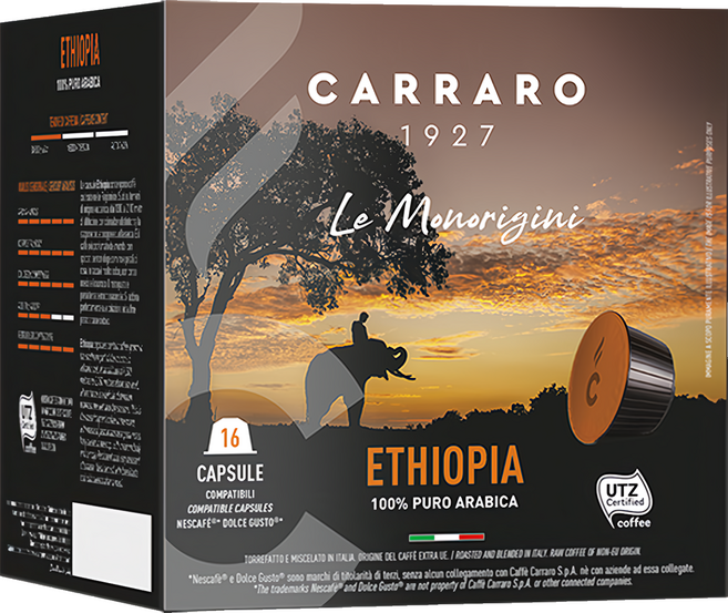 CARRARO ETHIOPIA 衣索比亞 膠囊咖啡, 7g, 16顆, 1盒