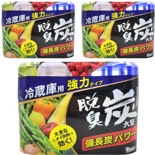 ST 雞仔牌 脫臭碳 冰箱脫臭炭消臭劑 大型冷藏庫專用 600L以下, 240g, 3盒