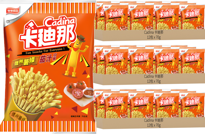 Cadina 卡迪那 德州薯條 茄汁口味, 70g, 36包