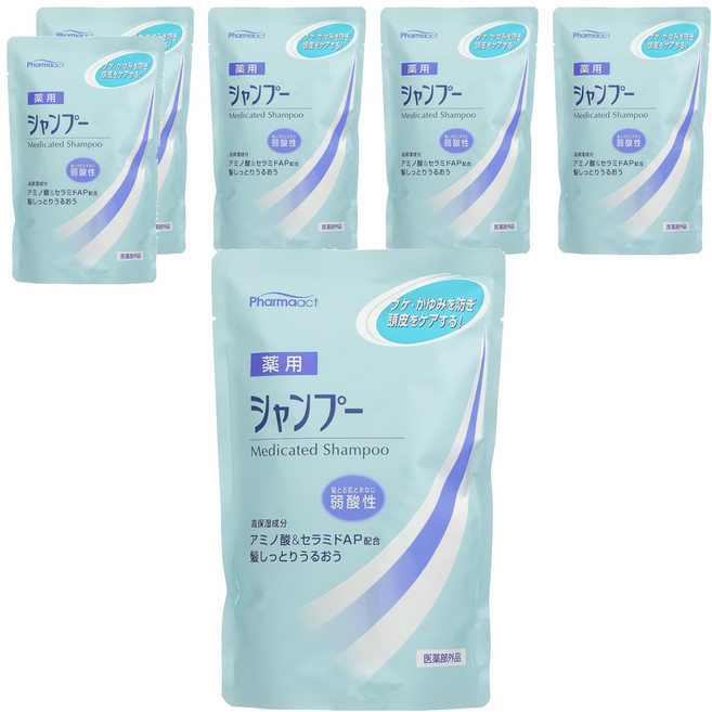 KUMANO 熊野油脂 Pharmaact 弱酸性洗髮精, 400ml, 6入