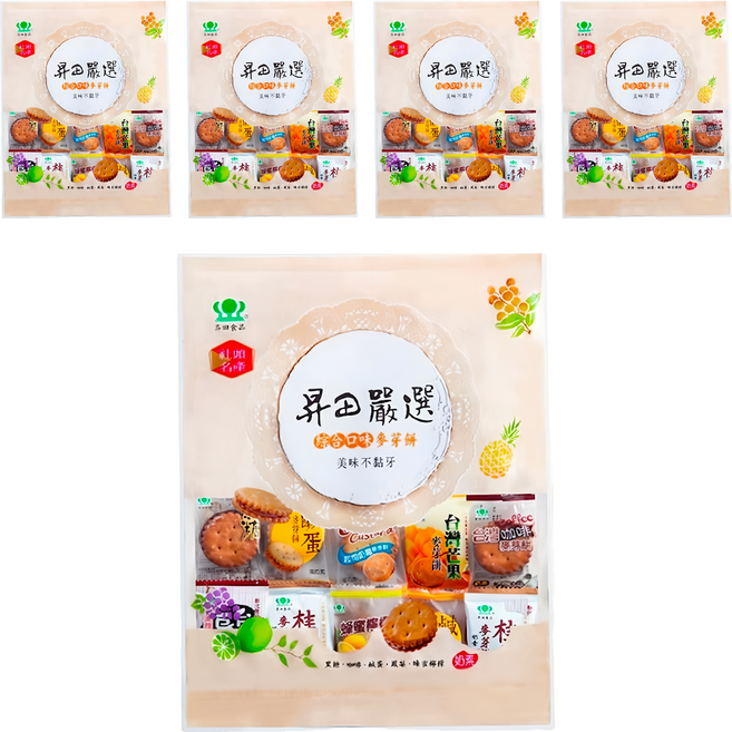 昇田食品 綜合麥芽餅, 240g, 5袋
