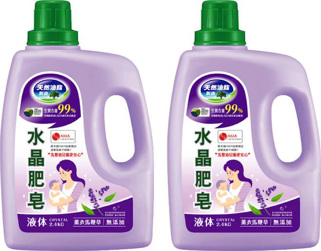 南僑水晶 水晶肥皂液体 薰衣馬鞭草, 2.4kg, 1入, 2桶