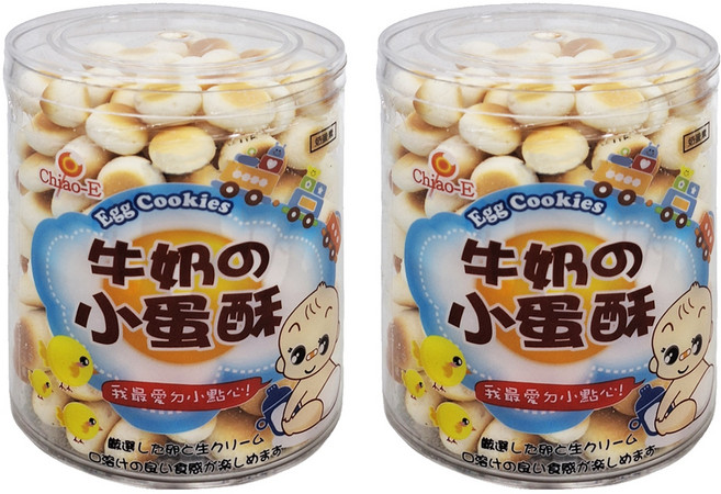 Chiao-E 巧益 小蛋酥, 牛奶, 130g, 2罐