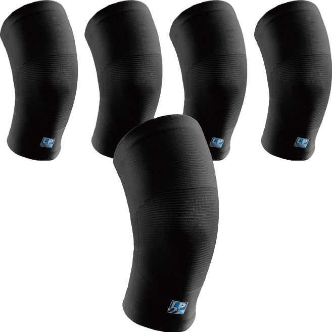 LP SUPPORT 高伸縮型膝護套 647R1-BK, 黑色, 5個