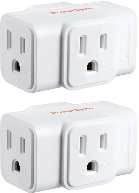 PowerSync 群加 3P轉3P 3插壁插 TC3303N9, 白色, 2個, 6.48cm