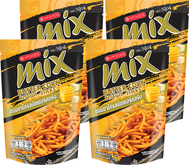VFOODS Mix 餅乾條 奶油玉米味, 50g, 4包