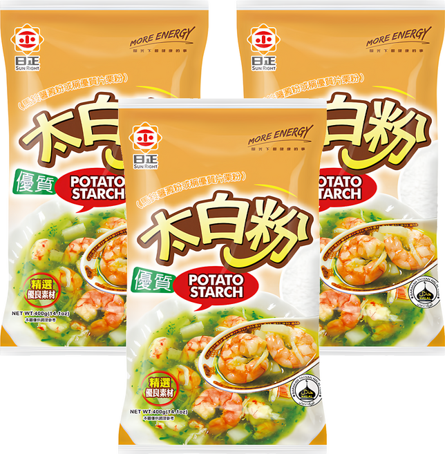 日正食品 優質太白粉, 400g, 3包