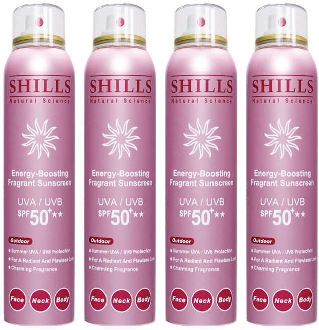 SHILLS 舒兒絲 很耐曬超清爽香氛美肌美白防曬冰鎮噴霧, 4件, 180ml