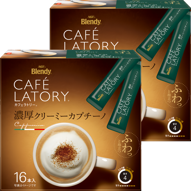 AGF Blendy Café Latory 濃厚卡布奇諾咖啡, 11.5g, 16個裝, 2組
