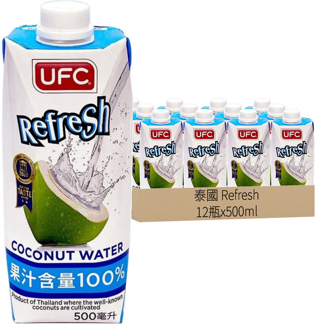 泰國 Refresh 椰子水, 500ml, 12瓶