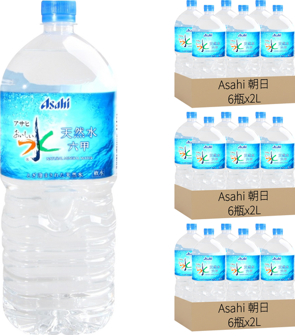 Asahi 朝日 六甲水, 18瓶, 2L