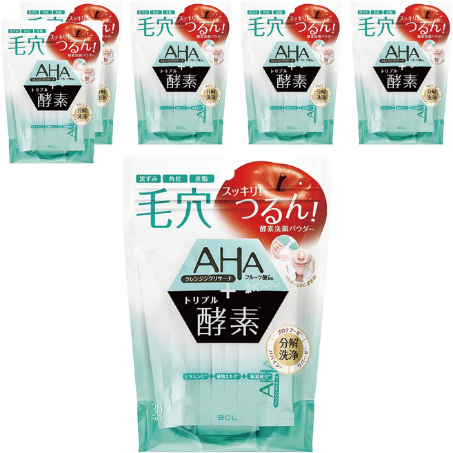 BCL 台灣公司貨 AHA 柔膚溫和酵素潔顏粉 30包, 12g, 6袋