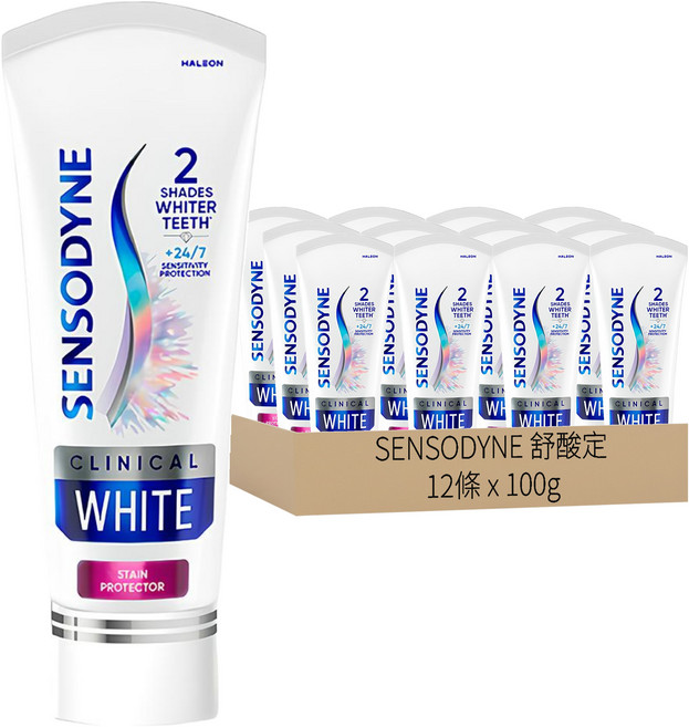 SENSODYNE 舒酸定 專研亮白抗敏牙膏, 100g, 12條