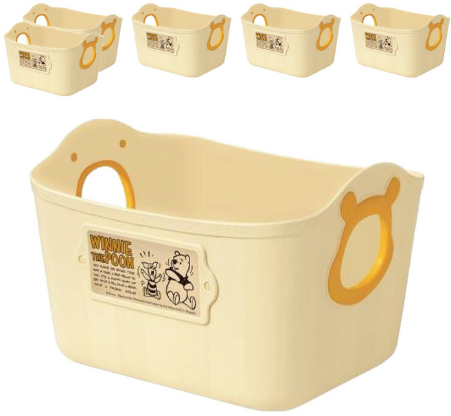nishiki 錦化成 POOH 維尼熊置物籃 SQ5 日本產 2.5L, 米白, 6個