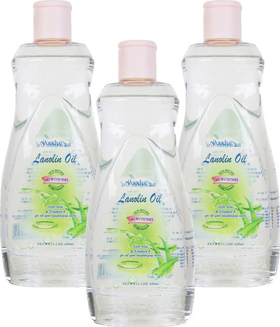Roudye 柔蝶 綿羊嬰兒油 蘆薈, 600ml, 3瓶