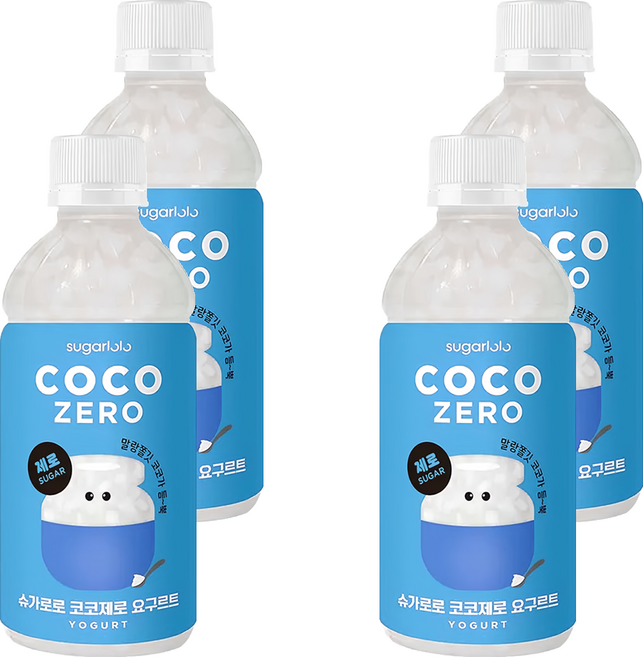 sugarlolo 椰果飲料 優格風味, 4瓶, 340ml