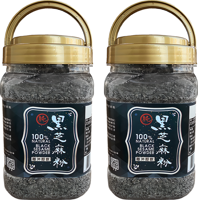 臻御行 100%純黑芝麻粉 300g 罐裝 - 濃郁香醇、營養豐富、沖泡即飲, 2罐