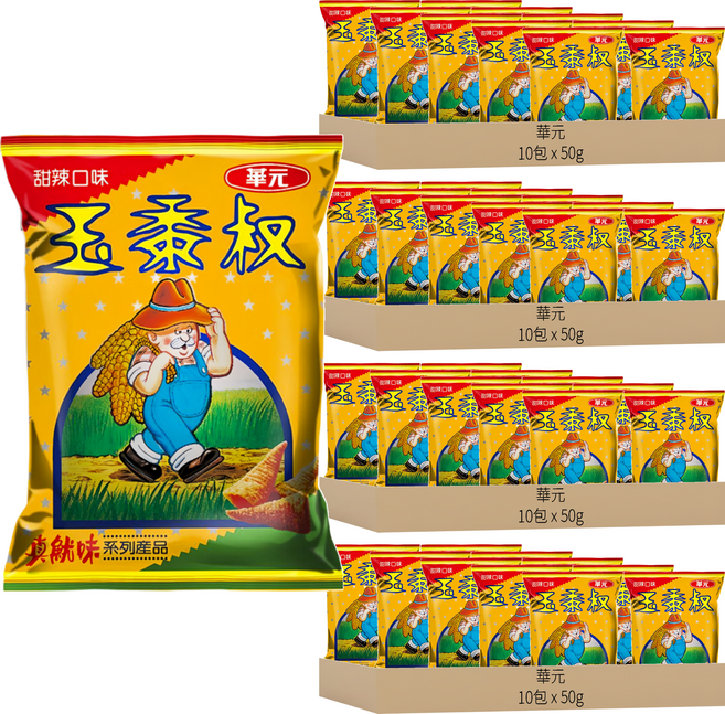 華元 玉黍叔 甜辣口味, 50g, 40包