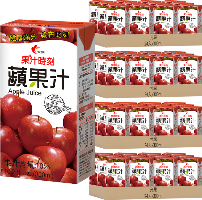 光泉 果汁時刻蘋果汁, 300ml, 96入