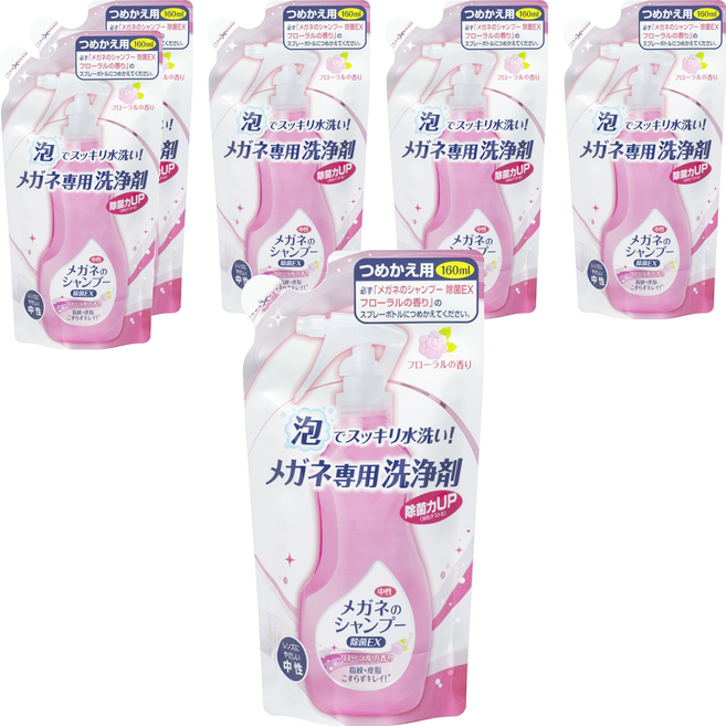 SOFT99 眼鏡除菌清潔液 補充包 叢林花語, 6包