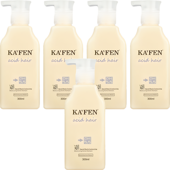KA'FEN 卡氛 亞希朵 酸性蛋白 高保濕洗髮精, 300ml, 5瓶