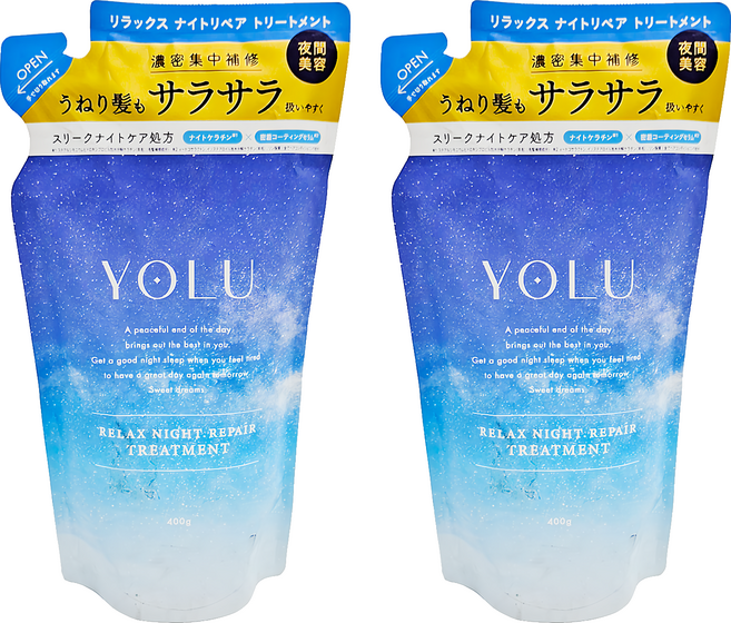 YOLU 舒緩修護柔順潤髮乳補充包 西洋梨&天竺葵, 400g, 2包