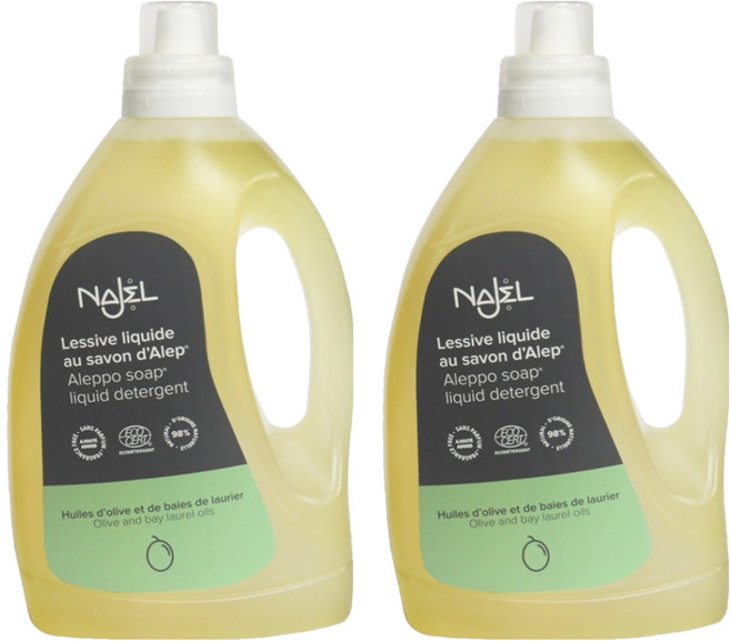 NAJEL 台灣公司貨 阿勒坡皂天然低敏濃縮洗衣精 原味橄欖 無香料, 1.5L, 2桶