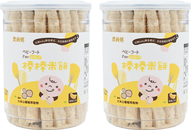 農純鄉 棒棒米餅 8個月以上, 香蕉, 50g, 2罐