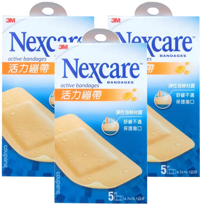 3M Nexcare 活力繃帶 膝蓋與手肘專用, 5片, 3盒