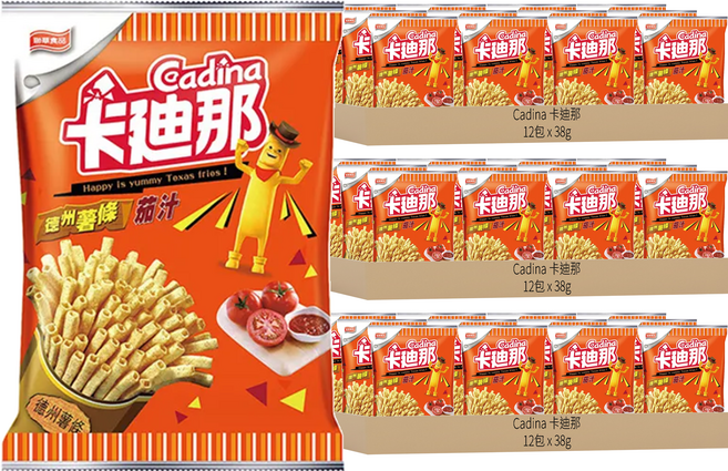 Cadina 卡迪那 德州薯條 茄汁口味, 38g, 36包