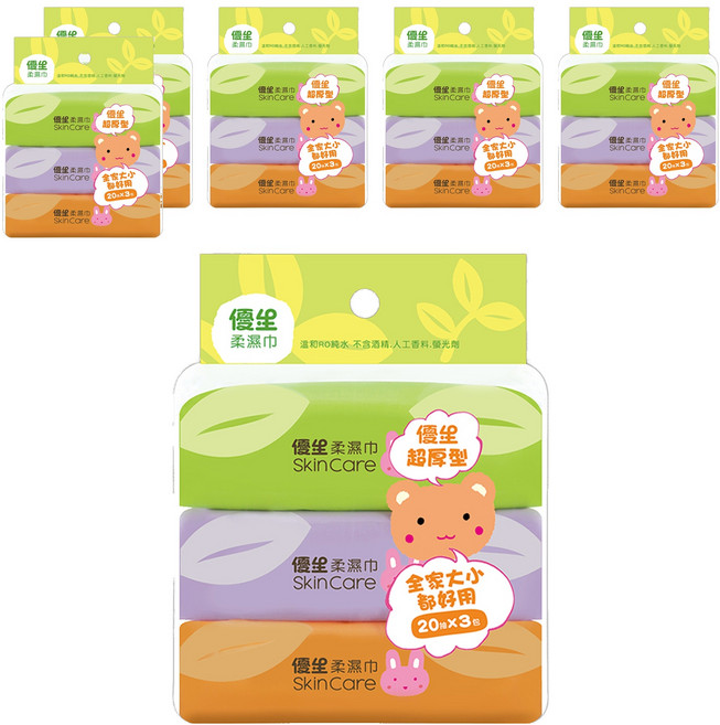 US baby 優生 柔濕巾 超厚型, 3包, 6袋