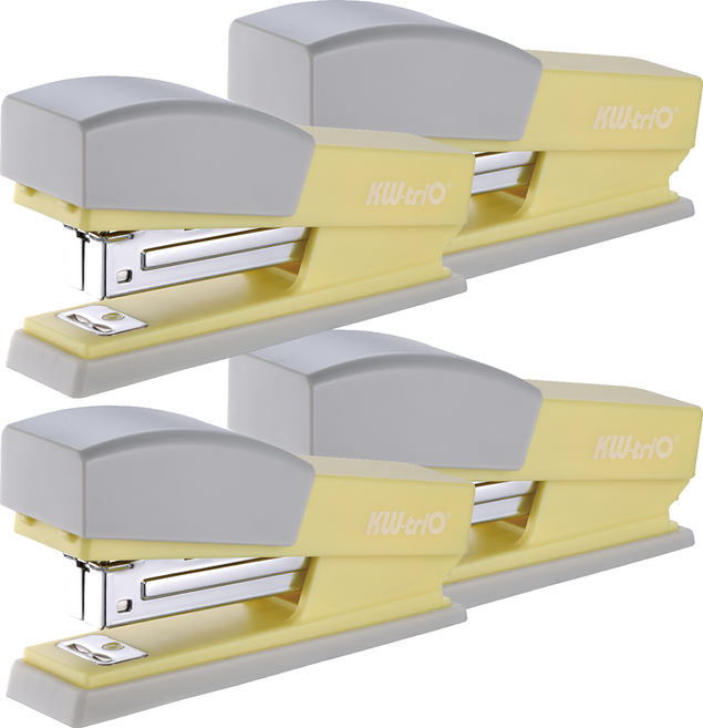 KW-triO 堡勝企業 3號站立式訂書機 55x6, 黃色, 4個
